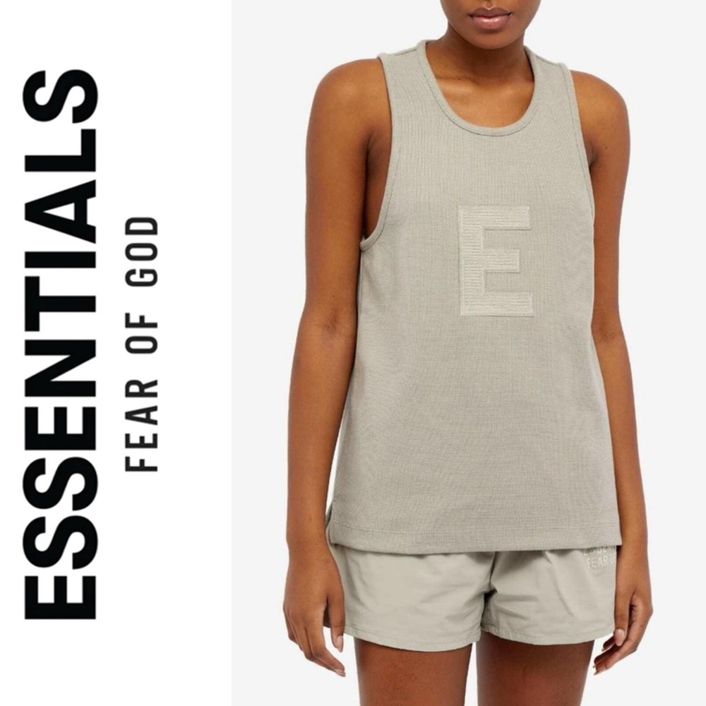 FEAR OF GOD ESSENTIALS Seal Knit Tank Top in Olive Med NWT